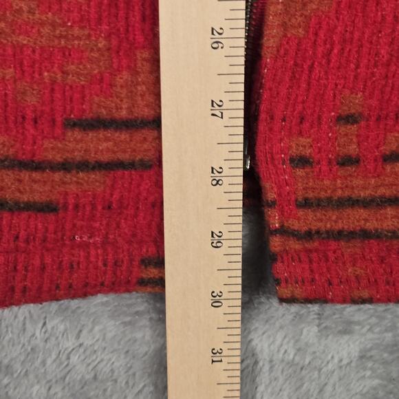 Vintage Woolrich Men's Large Red Aztec Southwestern Hooded Wool Chore Coat - Picture 6 of 11